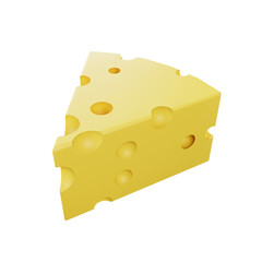 3d slice of cheese illustration