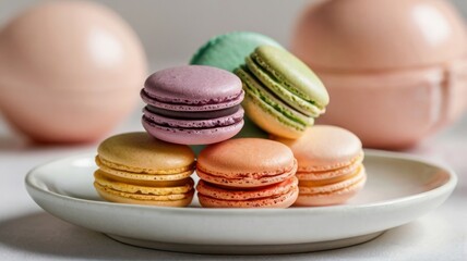 Obraz premium macaroons and cup of coffee