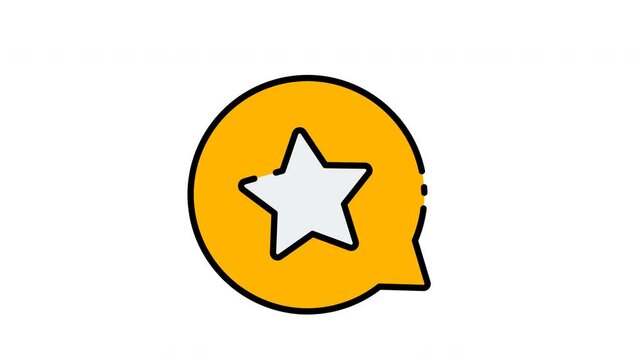 Favourite filled line icon loopable, Full HD resolution and alpha channel