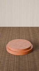 3d  display circle wooden warm background premium