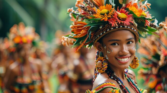Pendet Dance Performance with Flowers 
