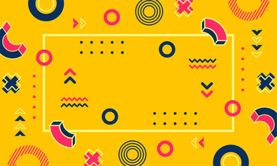 Obraz premium Modern abstract background with memphis elements in yellow and retro themed posters banners and website landing pages.