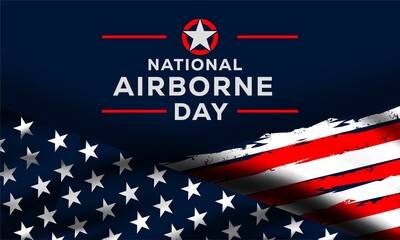 National Airborne Day background template. Holiday concept. background, banner, placard, card, and poster design template with text inscription and standard color. vector illustration.