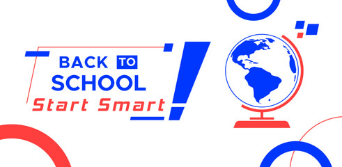 Back to school concept template design. With a linear design style. white background design with school bag, paper airplane and stationery elements. time to go back to school. education