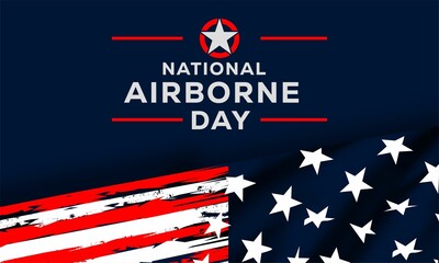 National Airborne Day background template. Holiday concept. background, banner, placard, card, and poster design template with text inscription and standard color. vector illustration.