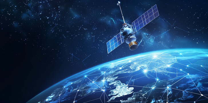 earth and space network with satelite