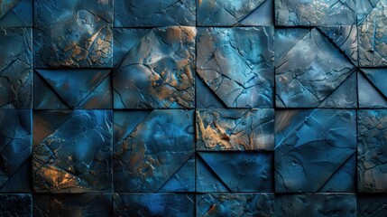Elegant dark blue tiles with a minimalist diamond pattern