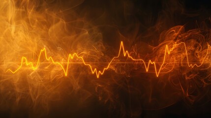 Heart rhythm variability analysis, showcasing its impact on cardiovascular wellness, against a smoky, ethereal background