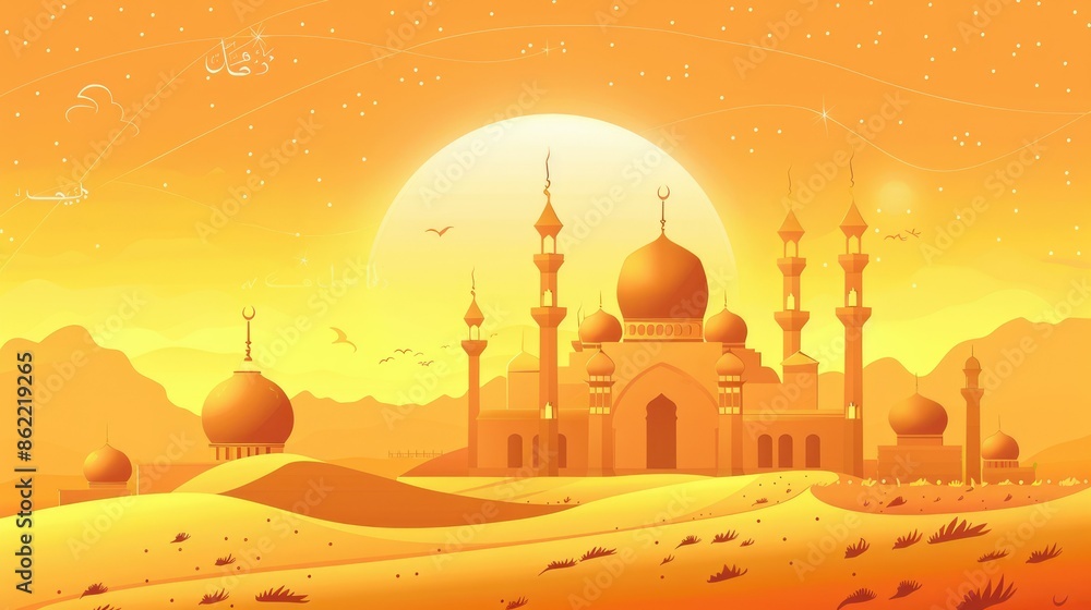 Canvas Prints vector eid al adha mubarak islamic festival social media banner templat ai generated