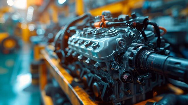 mechanic working on a hybrid engine, using both mechanical tools and electronic diagnostic devices, in a garage that specializes in modern vehicle technologies, reflecting innovation and adaptability