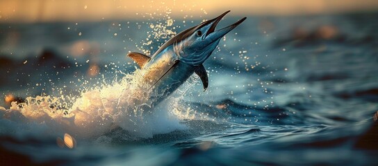 Fototapeta premium Marlin Leaping from the Ocean