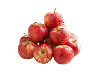 Pile of apples on a transparent background.