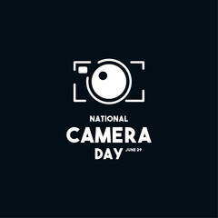 National Camera Day. June 29. Camera icon. Flat design vector. Poster, banner, card, background.