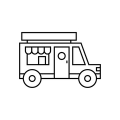 Food Truck line icon. White background.