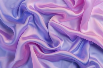Obraz premium Vibrant and soft purple and pink satin fabric texture, with flowing folds creating a luxurious and elegant visual effect.