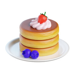 Cheese Pancakes Dessert 3D Icon