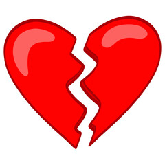 Broken Heart Sign Symbol Icon Drawing Illustration