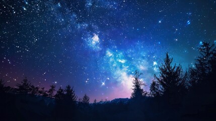The beauty of the night sky with sparkling stars.