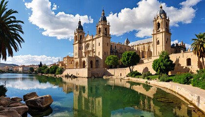 Obraz premium La majestueuse cathédrale au bord de l'eau