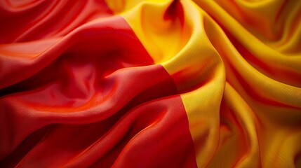 Fototapeta premium A close up of a flag with red and yellow colors.