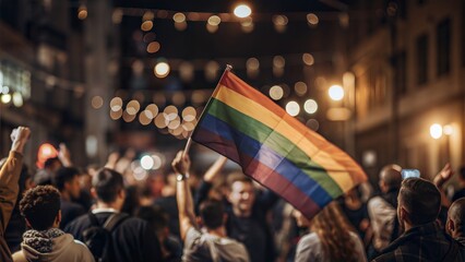 Pride Community Blur: A blurred background showcasing the LGBTQ community coming together in solidarity and support.	
