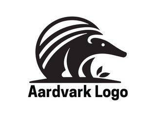Aardvark Logo. Aardvark icon. Aardvark face logo. Silhouette simple. Flat style. Logo design template. Vector illustration. Animal logotype concept. 