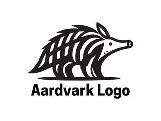 Aardvark Logo. Aardvark icon. Aardvark face logo. Silhouette simple. Flat style. Logo design template. Vector illustration. Animal logotype concept. 