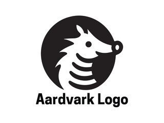 Aardvark Logo. Aardvark icon. Aardvark face logo. Silhouette simple. Flat style. Logo design template. Vector illustration. Animal logotype concept. 