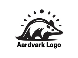 Aardvark Logo. Aardvark icon. Aardvark face logo. Silhouette simple. Flat style. Logo design template. Vector illustration. Animal logotype concept. 