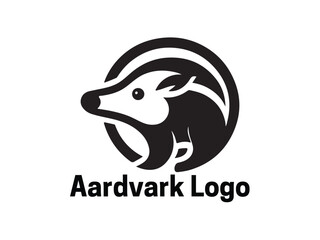 Aardvark Logo. Aardvark icon. Aardvark face logo. Silhouette simple. Flat style. Logo design template. Vector illustration. Animal logotype concept. 