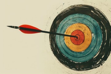 A conceptual image of a dart hitting the bullseye on a colorful target, symbolizing precision and accuracy.
