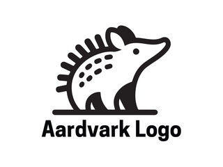 Aardvark Logo. Aardvark icon. Aardvark face logo. Silhouette simple. Flat style. Logo design template. Vector illustration. Animal logotype concept. 