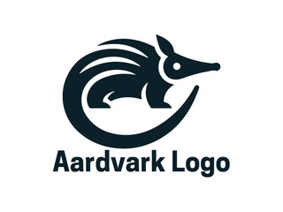 Aardvark Logo. Aardvark icon. Aardvark face logo. Silhouette simple. Flat style. Logo design template. Vector illustration. Animal logotype concept. 