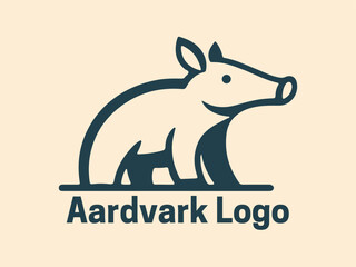 Aardvark Logo. Aardvark icon. Aardvark face logo. Silhouette simple. Flat style. Logo design template. Vector illustration. Animal logotype concept. 