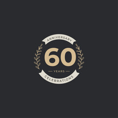 60th anniversary logo design template