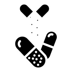 Pills capsule icon. Medical tablet vector illustration on isolated background. Healthcare drug sign business concept.