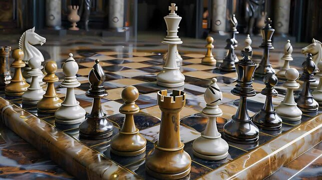 chess pieces on the chessboard
