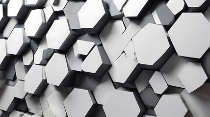 Hexagon decoration plants. 3D rendering