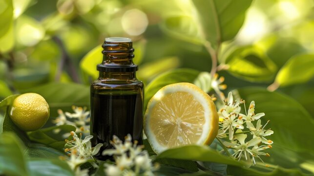 Citral Lemon scented terpenoid mix in plant essential oils used in perfumery