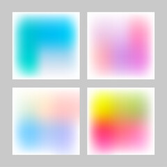 Fototapeta premium Brilliant color gradient mesh blurred background set