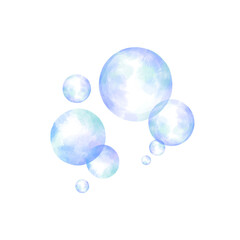 シャボン玉のイラスト　水彩風