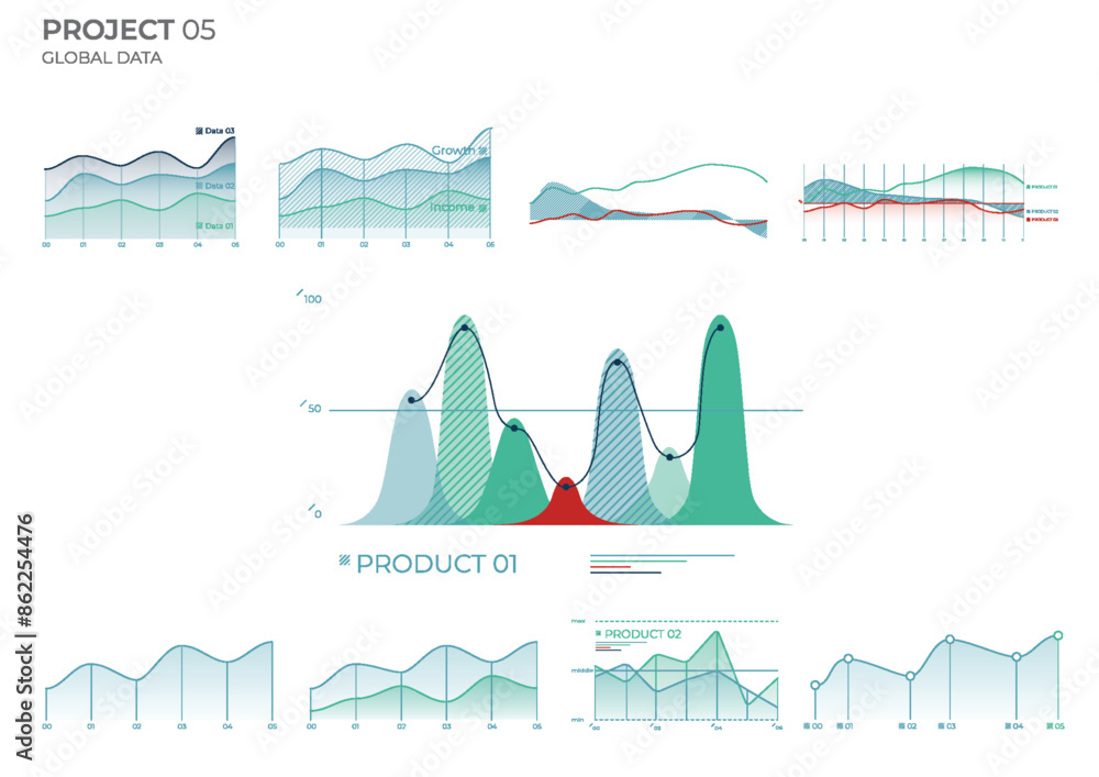 Wall mural abstract elements business charts. abstract vector illustration.