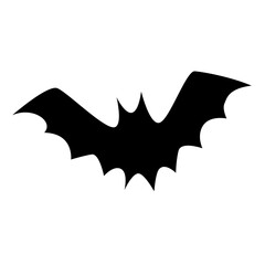 halloween bat icon silhouette isolated on white background