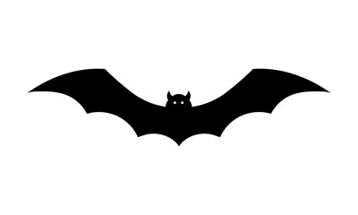 halloween bat icon silhouette on white background
