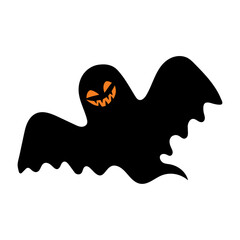 Halloween cartoon ghost isolated on white background