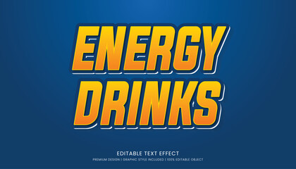 energy drinks editable 3d text effect template bold typography and abstract style drinks logo and brand