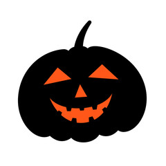 Hand drawn pumpkin silhouette illustration