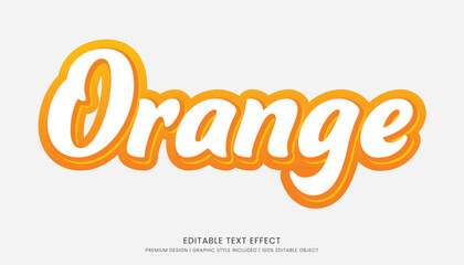 orange editable 3d text effect template bold typography and abstract style drinks logo and brand	