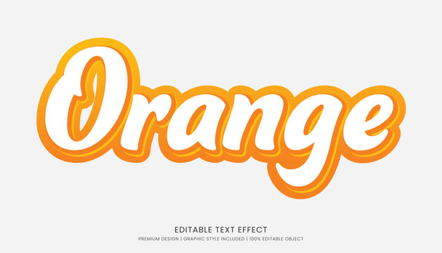orange editable 3d text effect template bold typography and abstract style drinks logo and brand	