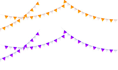 Festive background with bunting on white background